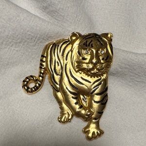 Gold Tiger Brooch